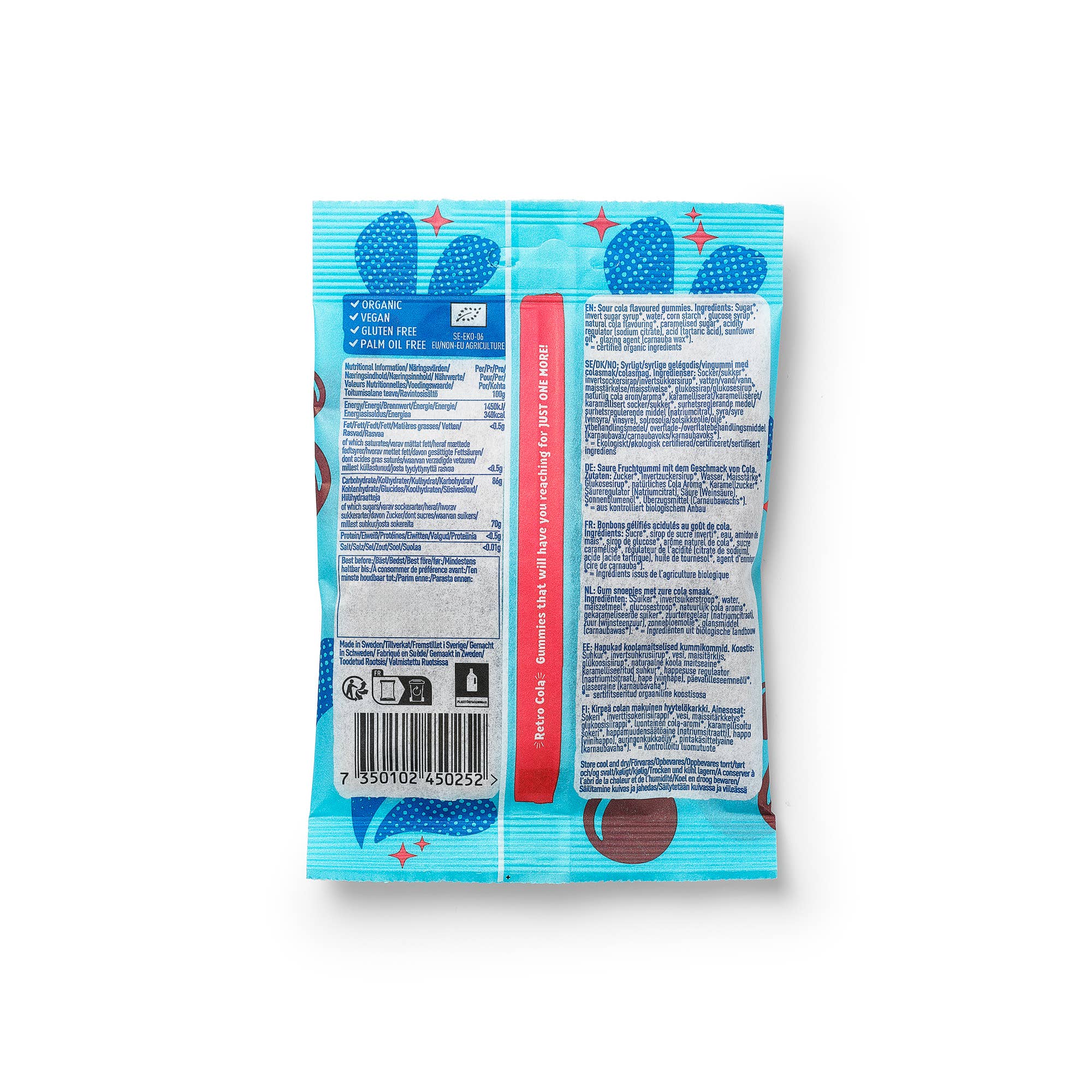 JOM - Vendita all'ingrosso Caramelle gommose - Caramelle gommose biologiche e vegane alla cola acidula in stile retro svedese7