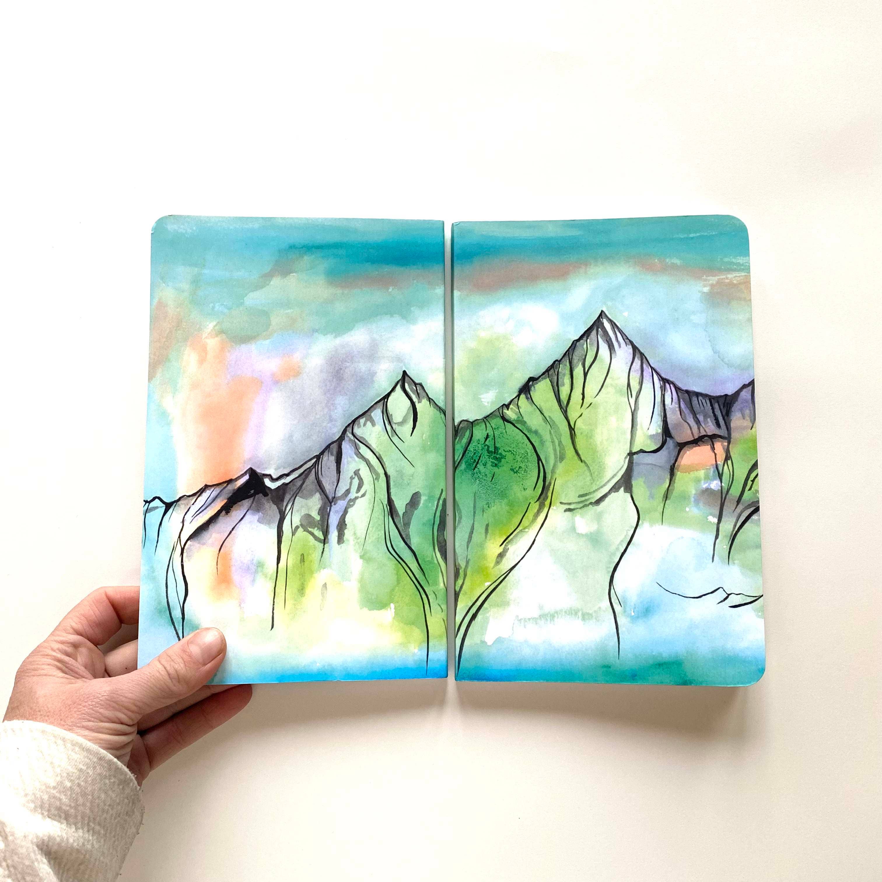 Sarah Uhl - Wholesale Notebook - Mountain Art Notebook : Glass Mountain1