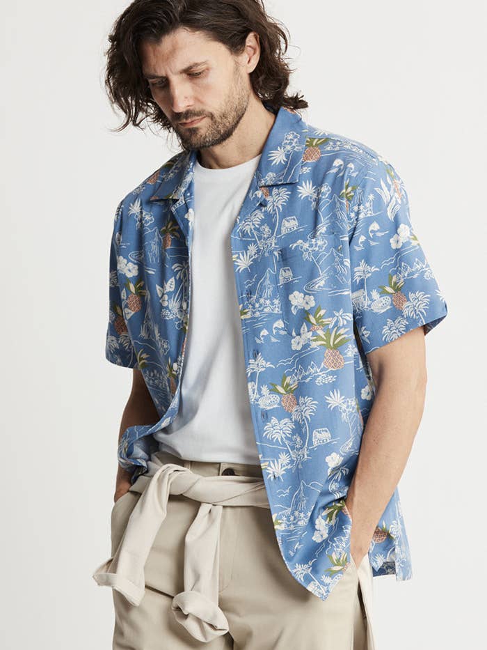 JACHS NY - Wholesale Button Down Shirt - Men's - Lyocell Twill Short Sleeve Camp Shirt1