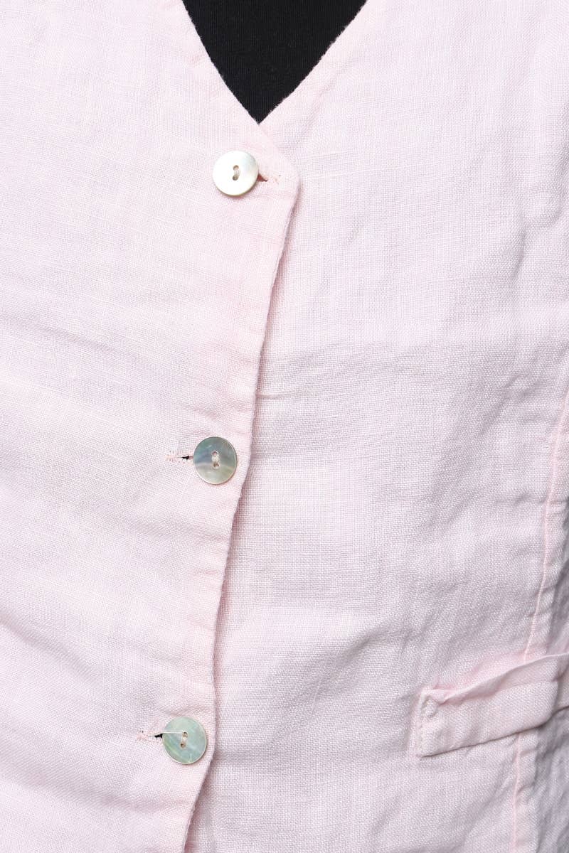 LÉA & LUC - Wholesale Button Down Shirt - Women's - Sleeveless shirt in 100% Linen REF. 514655