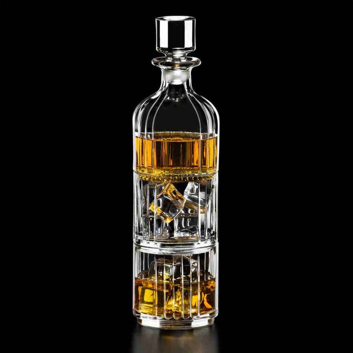 Rinkit Ltd - Wholesale Decanter - 3 Piece 345ml Timeless Combo Stacking Glass Whisky Decanter Set3
