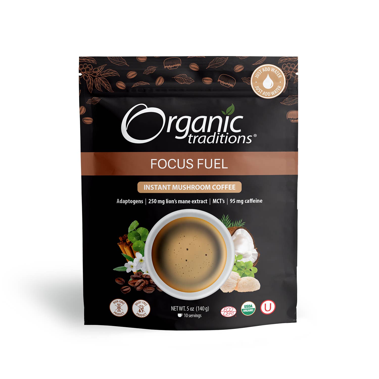 Organic Traditions - Wholesale Instant Coffee/Espresso - Focus Fuel Instant Mushroom Coffee