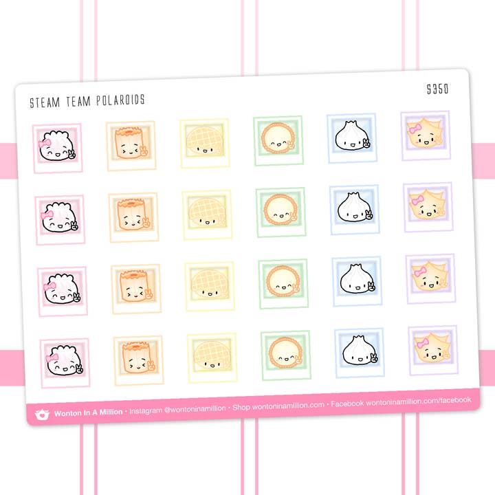 Wonton In A Million - Venta al por mayor Pegatina - Equipo de vapor Polaroids2