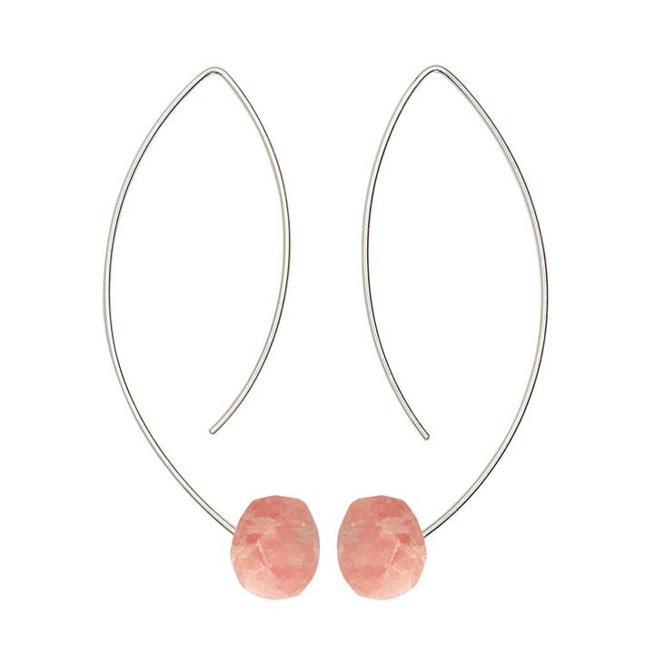 Orecchini Long Curve con pietre preziose tagliate a mano per la vendita all'ingrosso da parte di Melissa McArthur - Jewellery Made in London