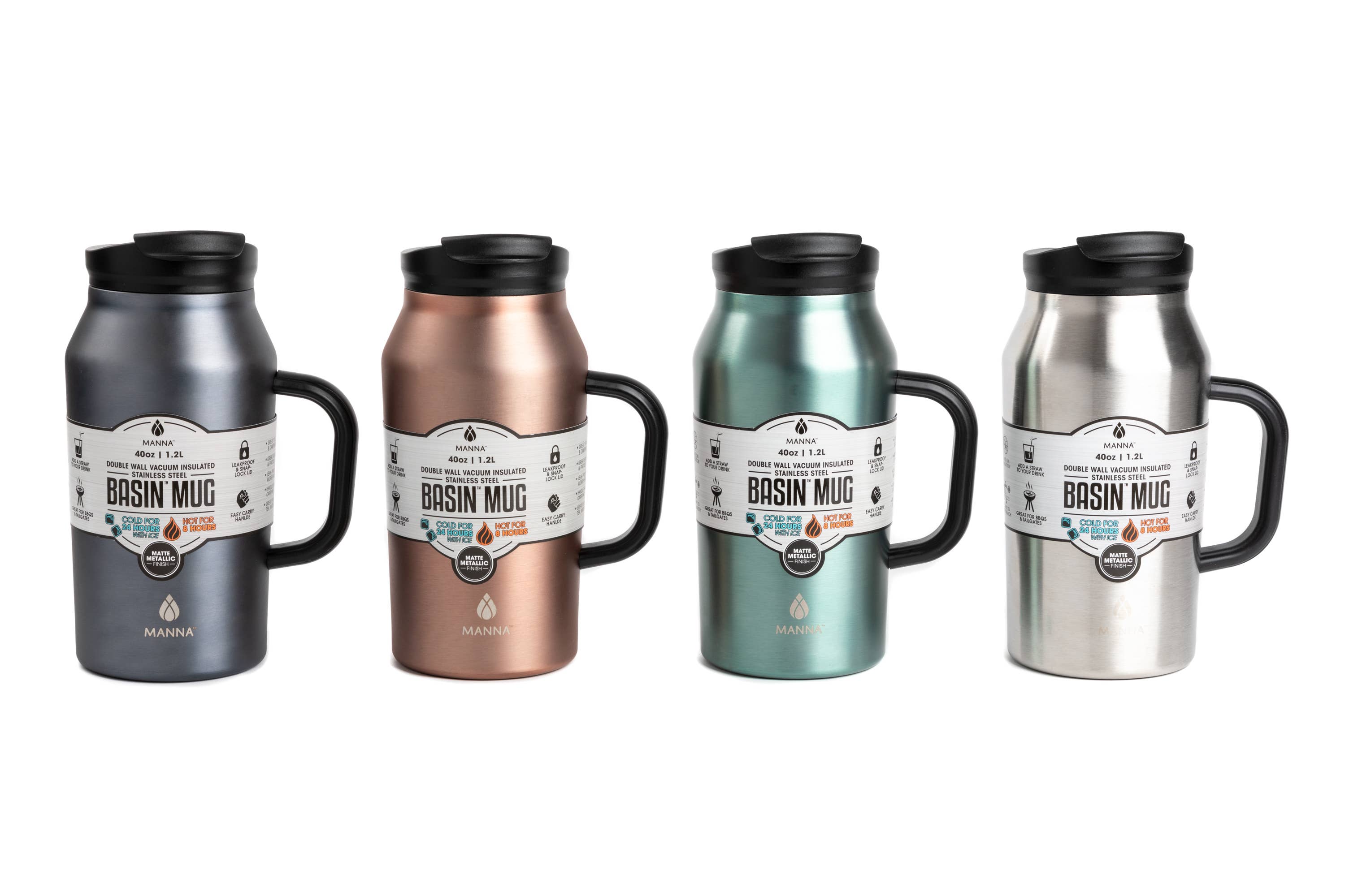 Core Home - Wholesale Insulated Mug/Tumbler - MANNA 40oz Basin - Assorted Matte Metallic