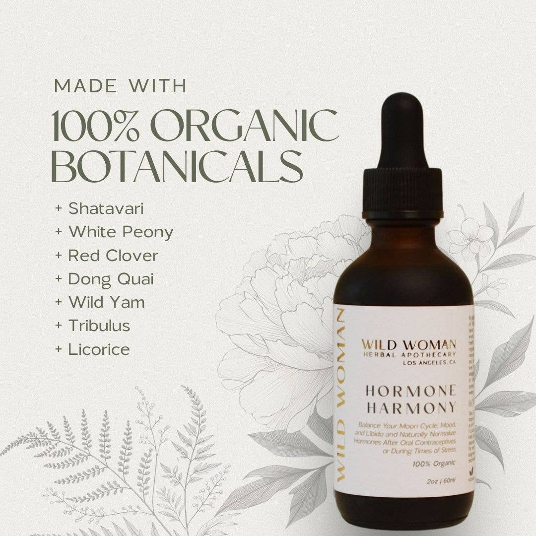Wild Woman Herbal Apothecary – wholesale Tinktur – Hormone Harmony | Balans för PMS, PMDD, humör och hälsa efter p-piller2
