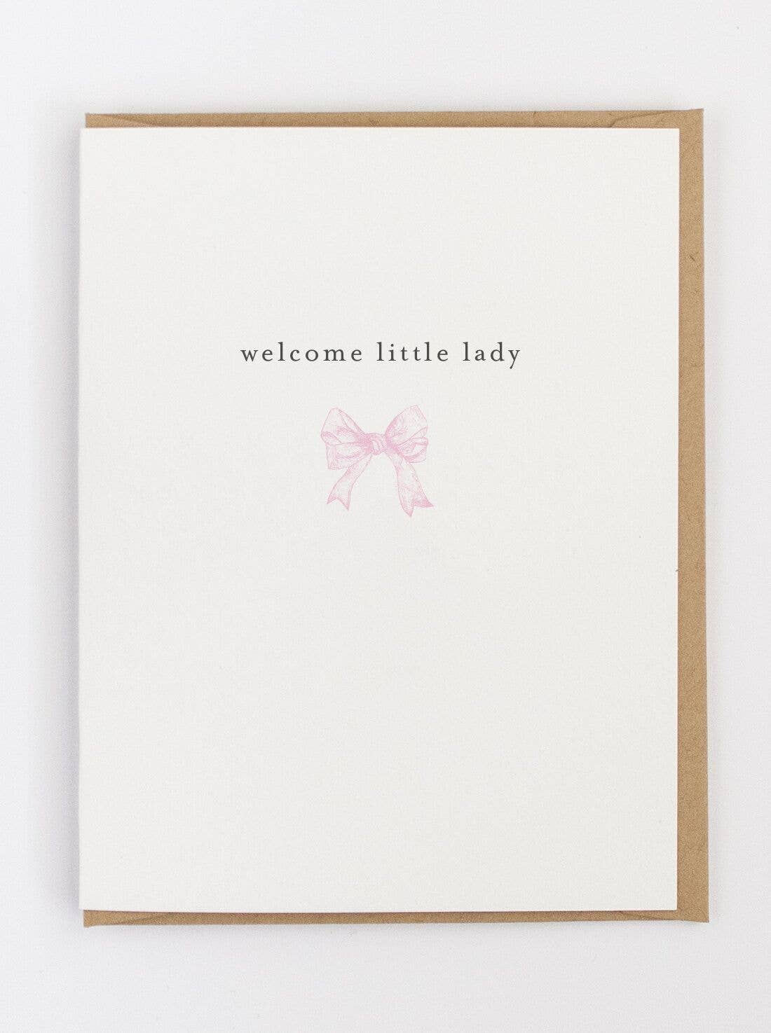 Jerry and Julep, LLC - Wholesale Baby Card - Welcome Little Lady Greeting Card