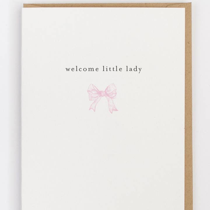 Jerry and Julep, LLC - Wholesale Baby Card - Welcome Little Lady Greeting Card0