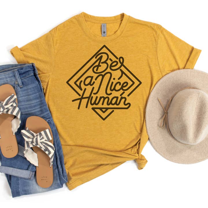Be A Nice Human Tee for wholesale by With Love Louise