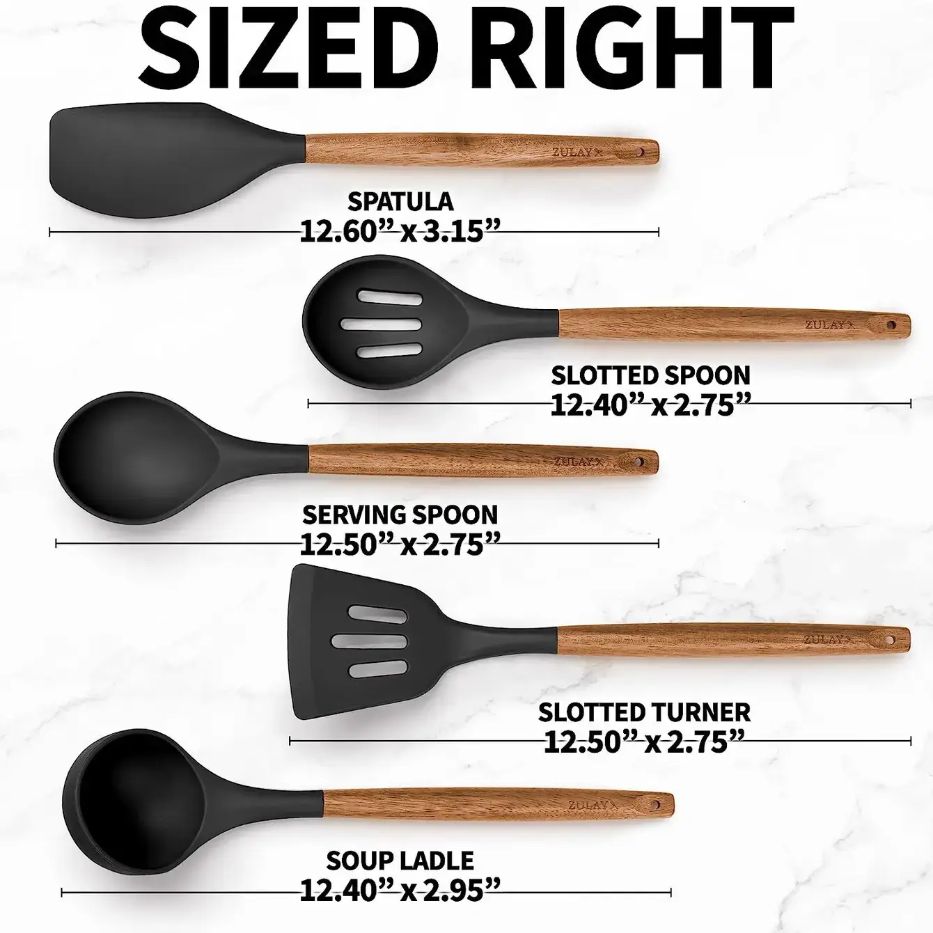 Zulay Kitchen - Wholesale Kitchen Utensil Set - 5-Piece Silicone Utensils Set with Wooden Handles38