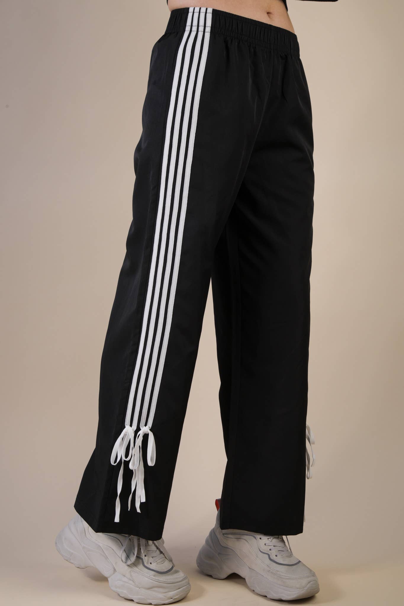 VERY J - Wholesale Pants - Women's - NP70839-Side Ribbon Detail Jersey Pants2