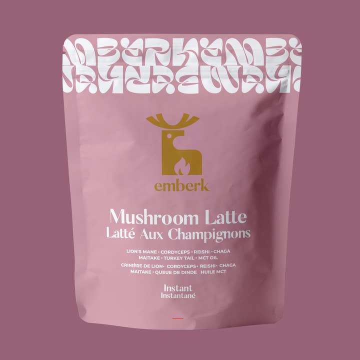 Latte aux champignons (six champignons fonctionnels et huile MCT) pour la vente par Emberk Mushroom Coffee