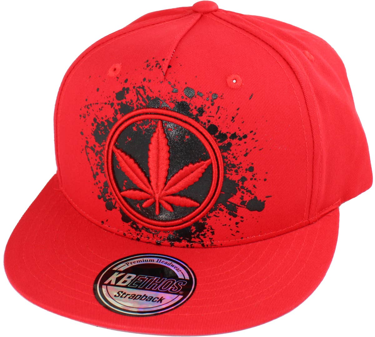 KBETHOS - Wholesale Flat Brim Cap - Men's - MARIJUANA LEAF SNAPBACK10