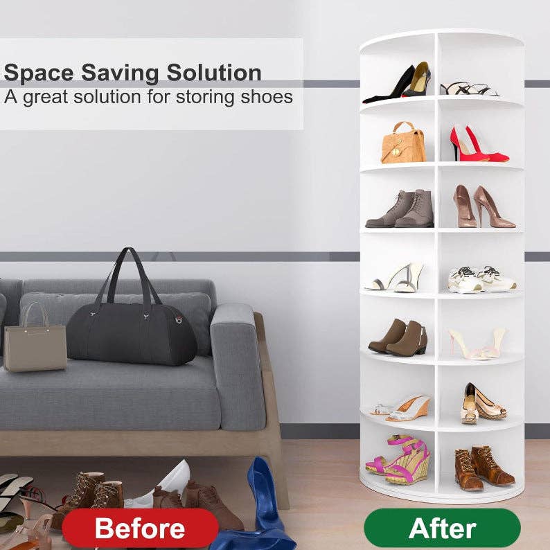 HOMYCASA DESIGN INC - Wholesale Shoe Rack - 7 Tier Rotating Shoe Rack Tower Spinning Storage14