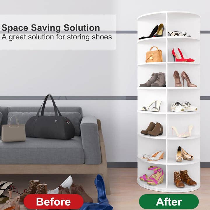 HOMYCASA DESIGN INC - Wholesale Shoe Rack - 7 Tier Rotating Shoe Rack Tower Spinning Storage14