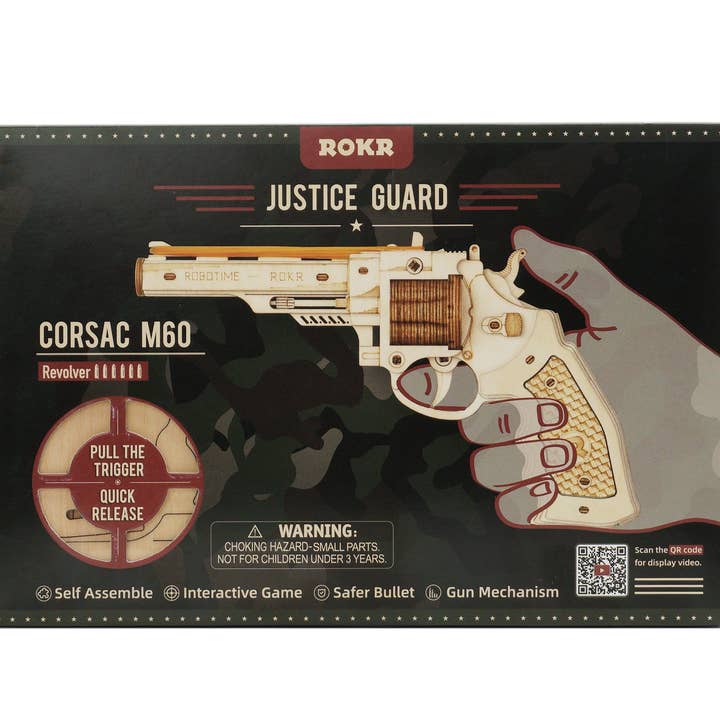 Magnote - Wholesale DIY Craft Kit - ROKR Justice Guard Revolver Wooden 3D Puzzle Kit (LQ401) 1