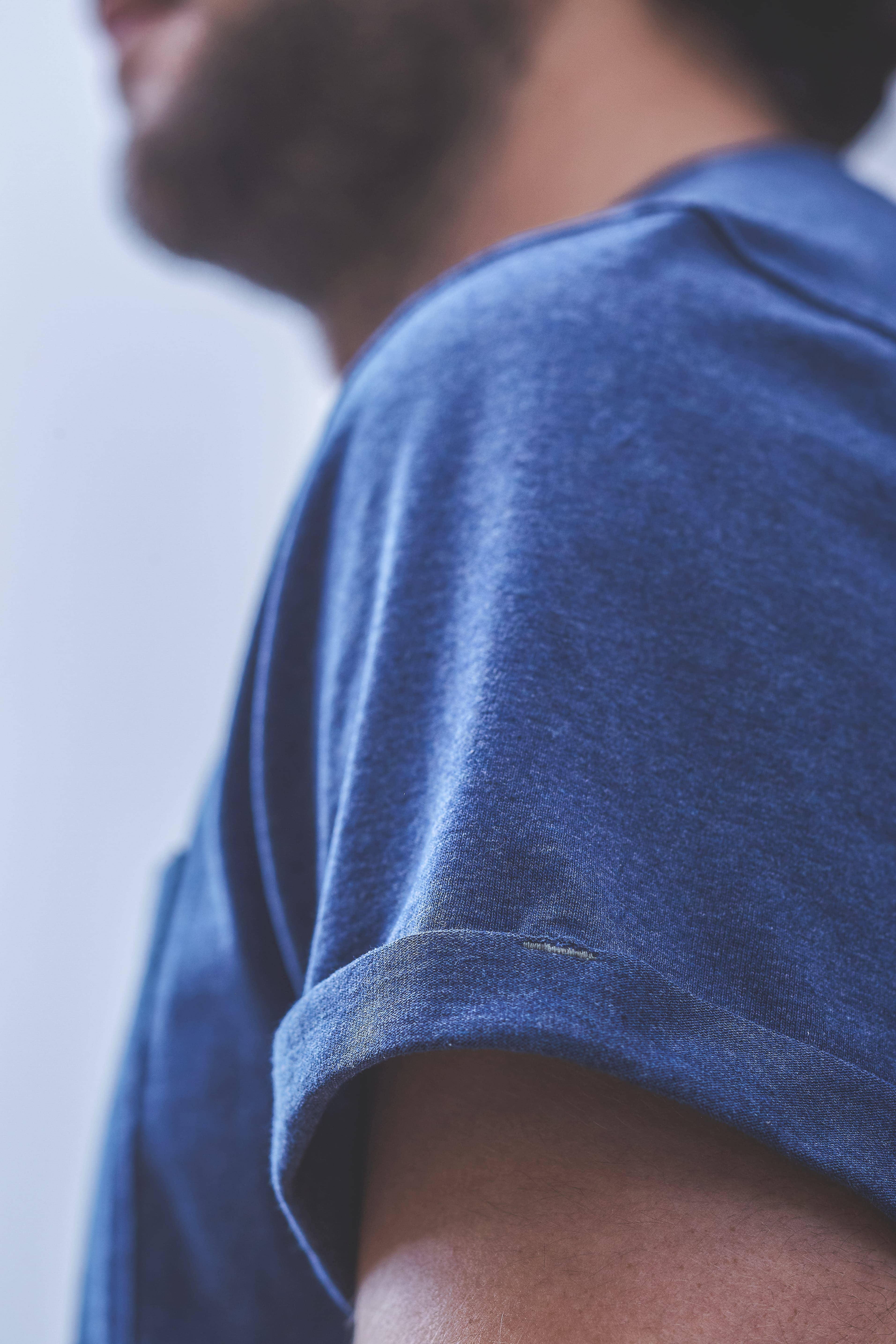 BILLYBELT – T-shirt – Homem por atacado – T-shirt Algodão Biológico Mottled azul marinho2