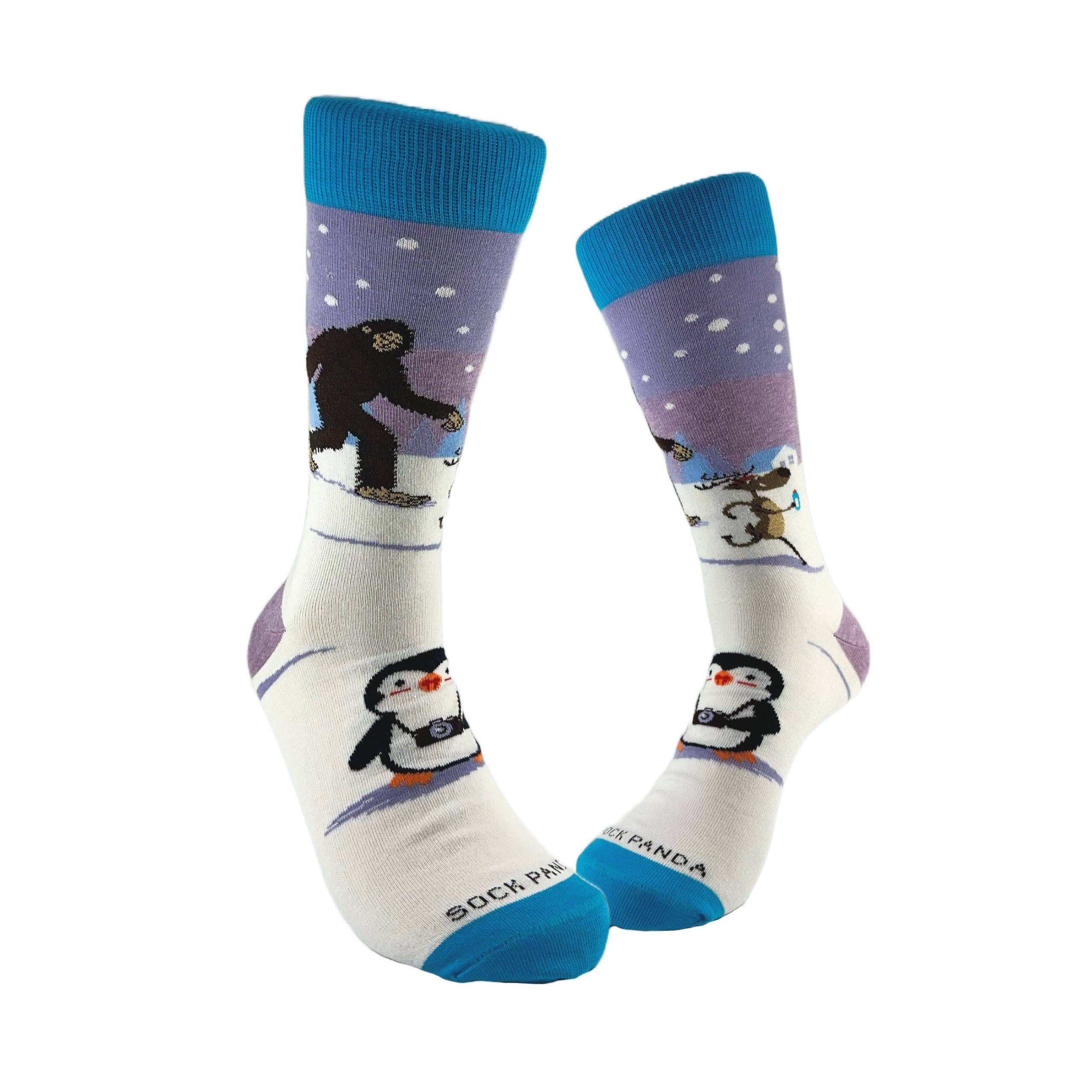 Sock Panda - Wholesale Socks - Unisex - Bigfoot with Reindeer and Penguin Socks from the Sock Panda (Adult Large - Men's Shoe Sizes 8-12)3