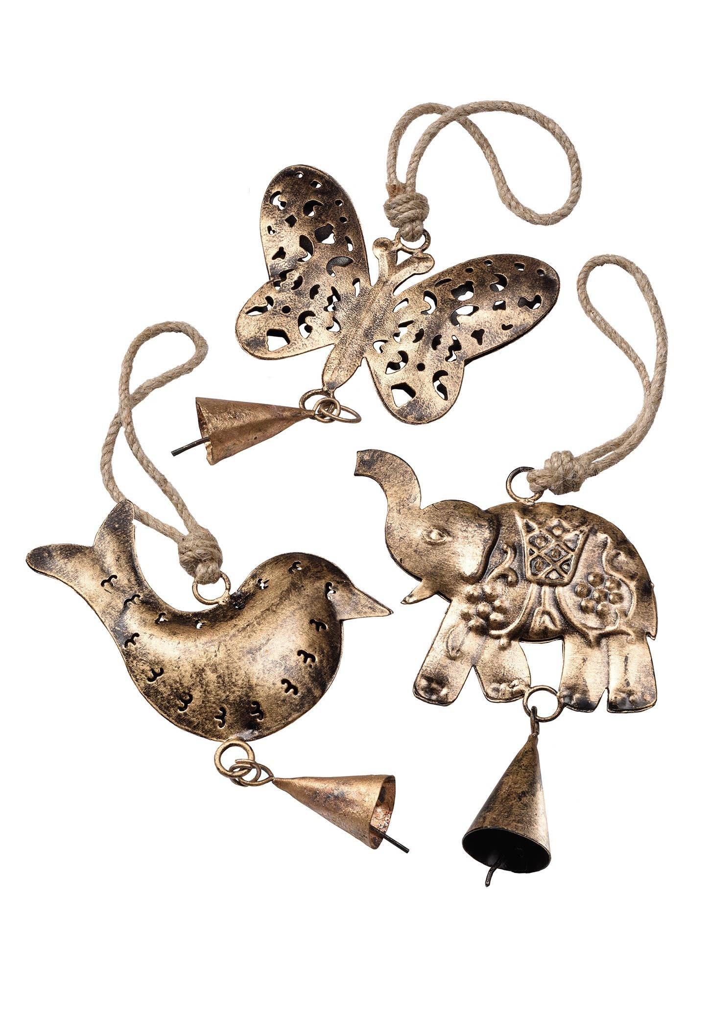 Namaste - Wholesale Bell - Gold Coloured Hanging Decoration With Bell