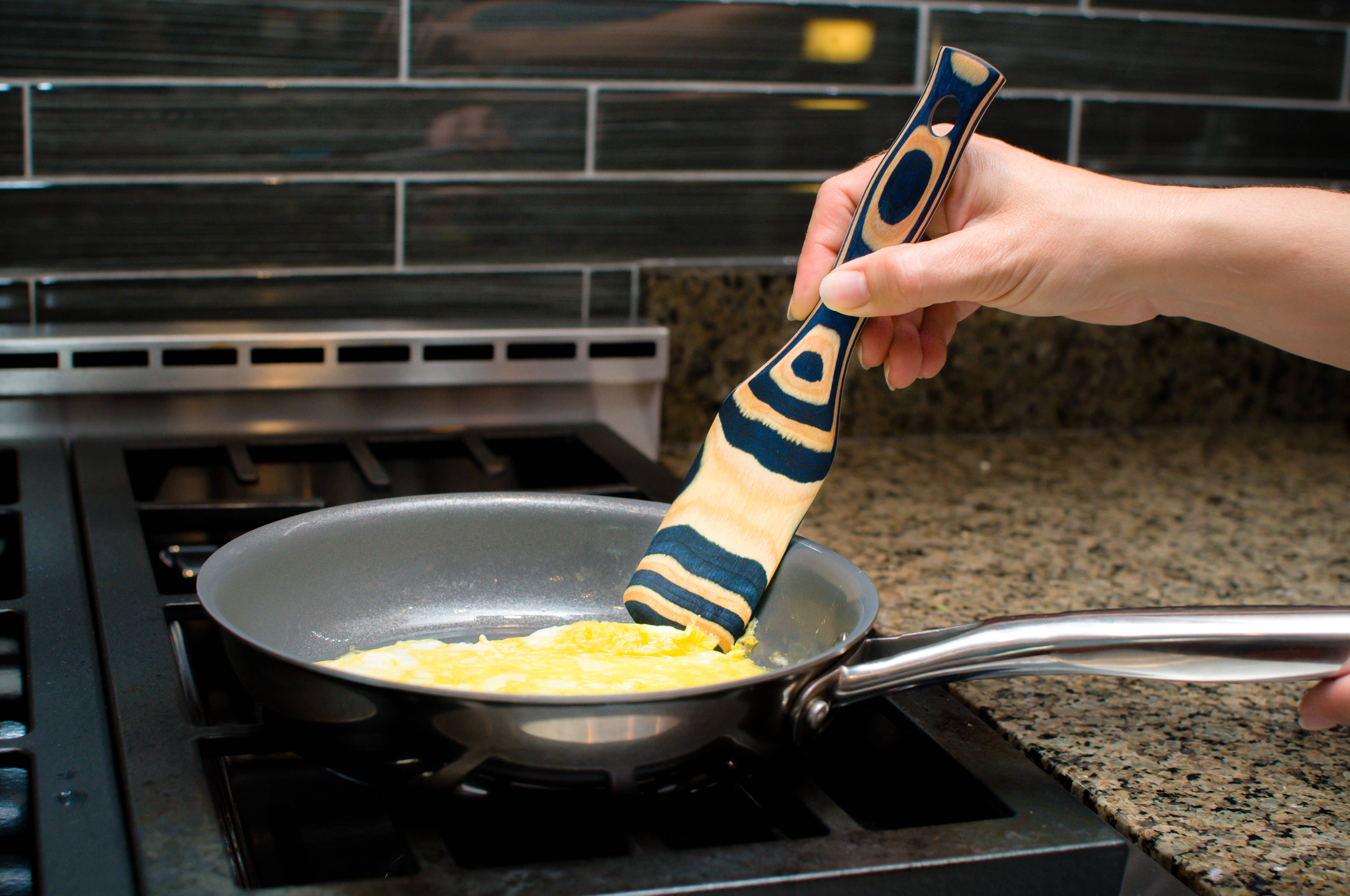 Island Bamboo - Wholesale Spatula/Turner - 9" Blue Pakka Spurtle4