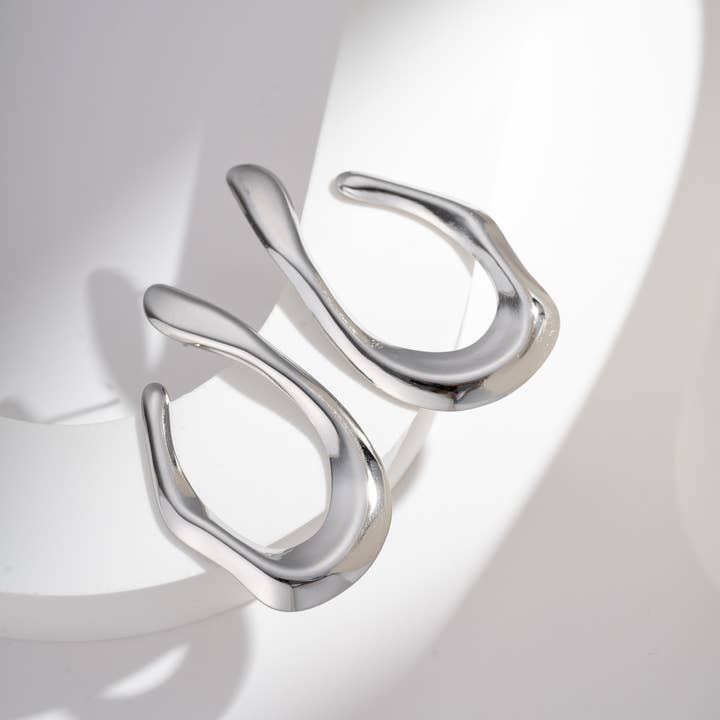 COSMOS - Wholesale Dangle earrings - Modern Metal Sculpture Earrings In Steel