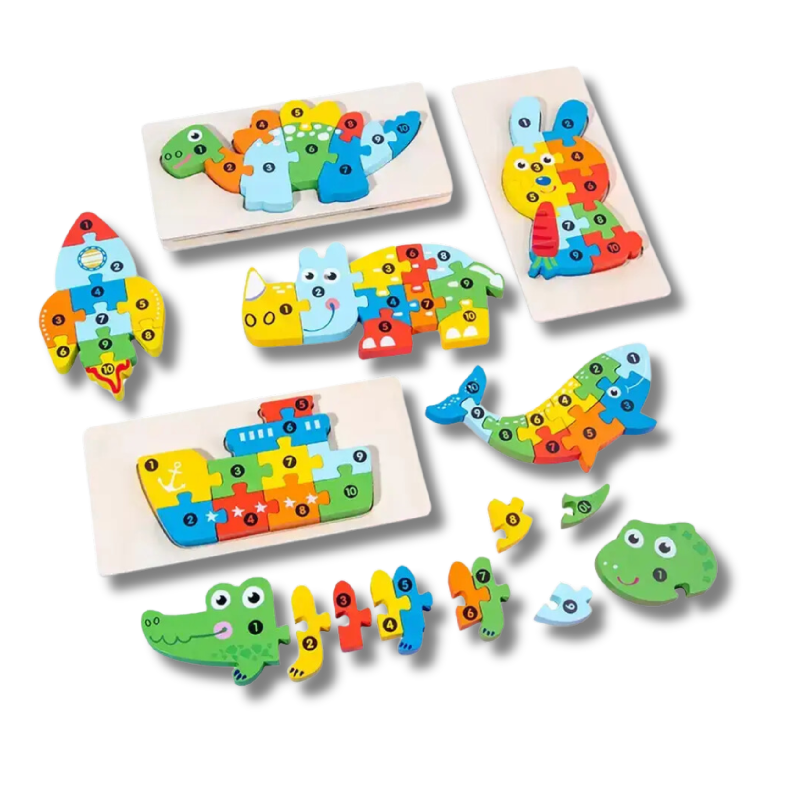 JSBlueRidge Toys - Wholesale Puzzle - Kids - Montessori Jigsaw Wooden Puzzles Kids Toy- Assorted2