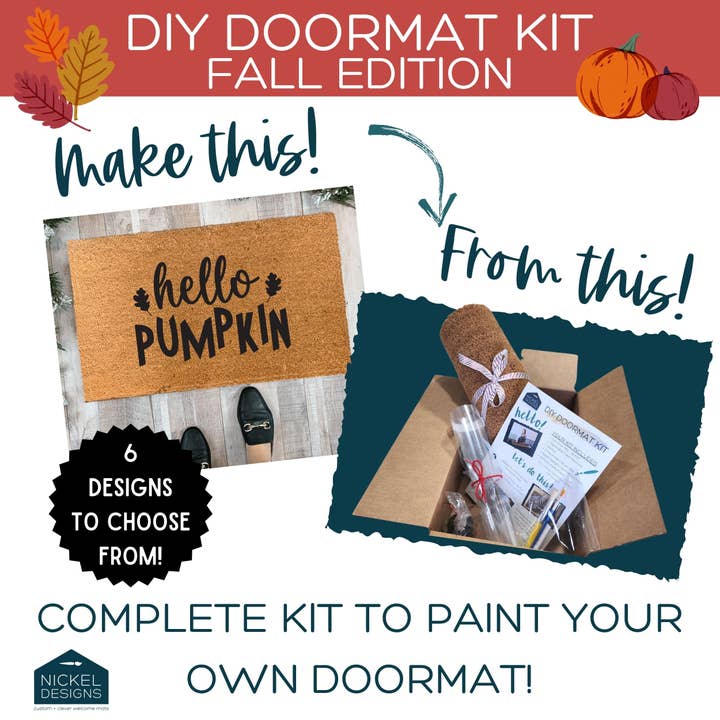 Kit de paillasson à faire soi-même pour l'automne : peignez votre propre kit de paillasson pour la vente par Nickel Designs Doormats