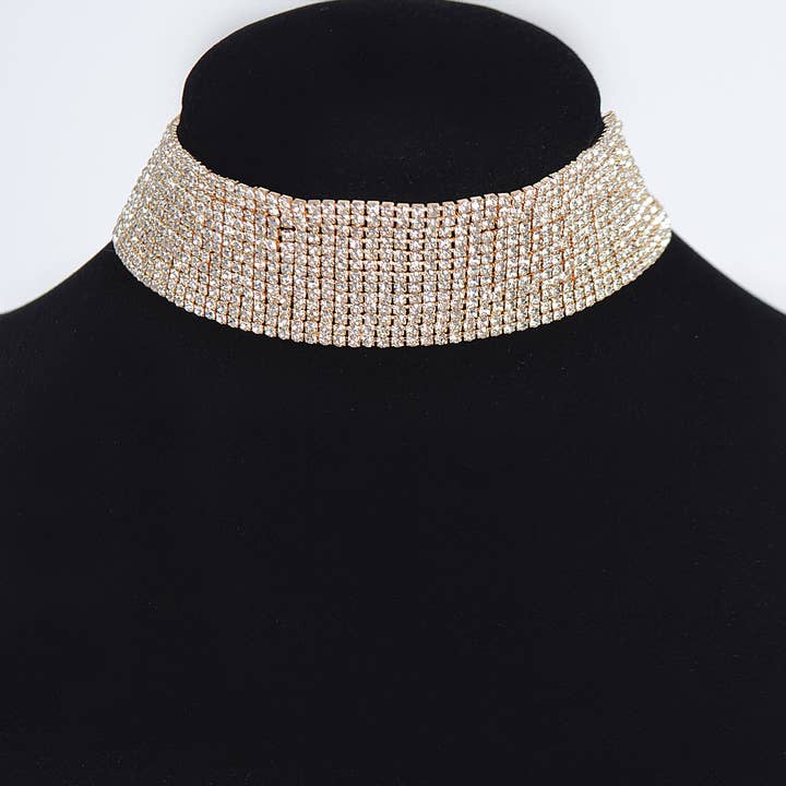 Collier ras du cou rond en strass pour la vente par 3AM BY H&D ACCESSORIES