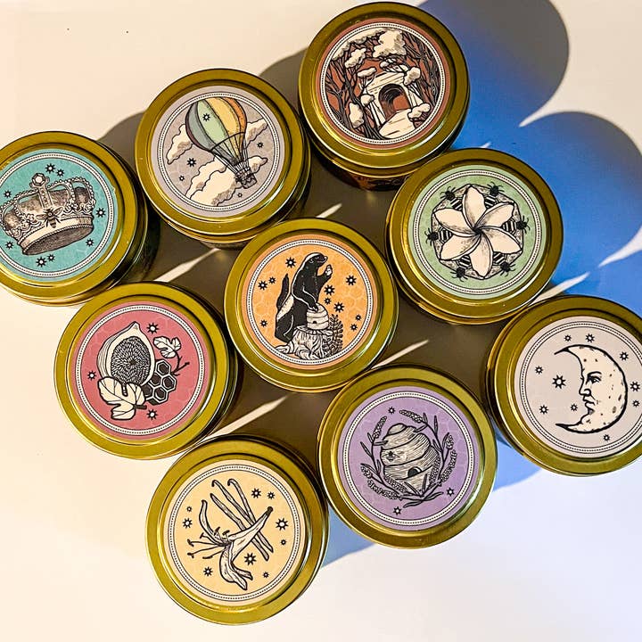 Messner Bee Farm - Wholesale Travel Candles - Honeysuckle Vanilla Bean 4oz. Candle - Paraffin free!