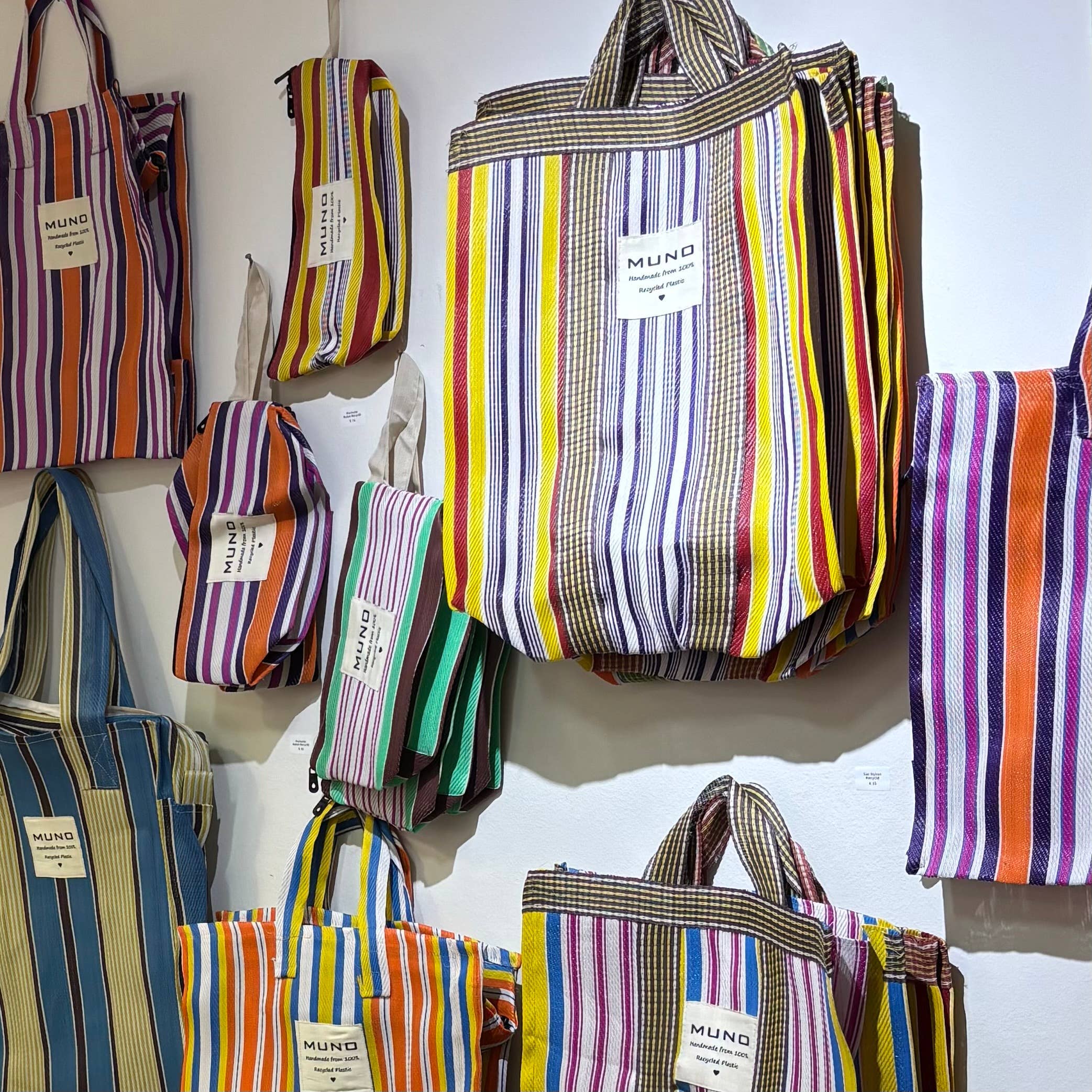 Muno - Wholesale Grocery/Shopping Bag - Handmade Recycled Nylon Shopping Bag - Green & Brown 4