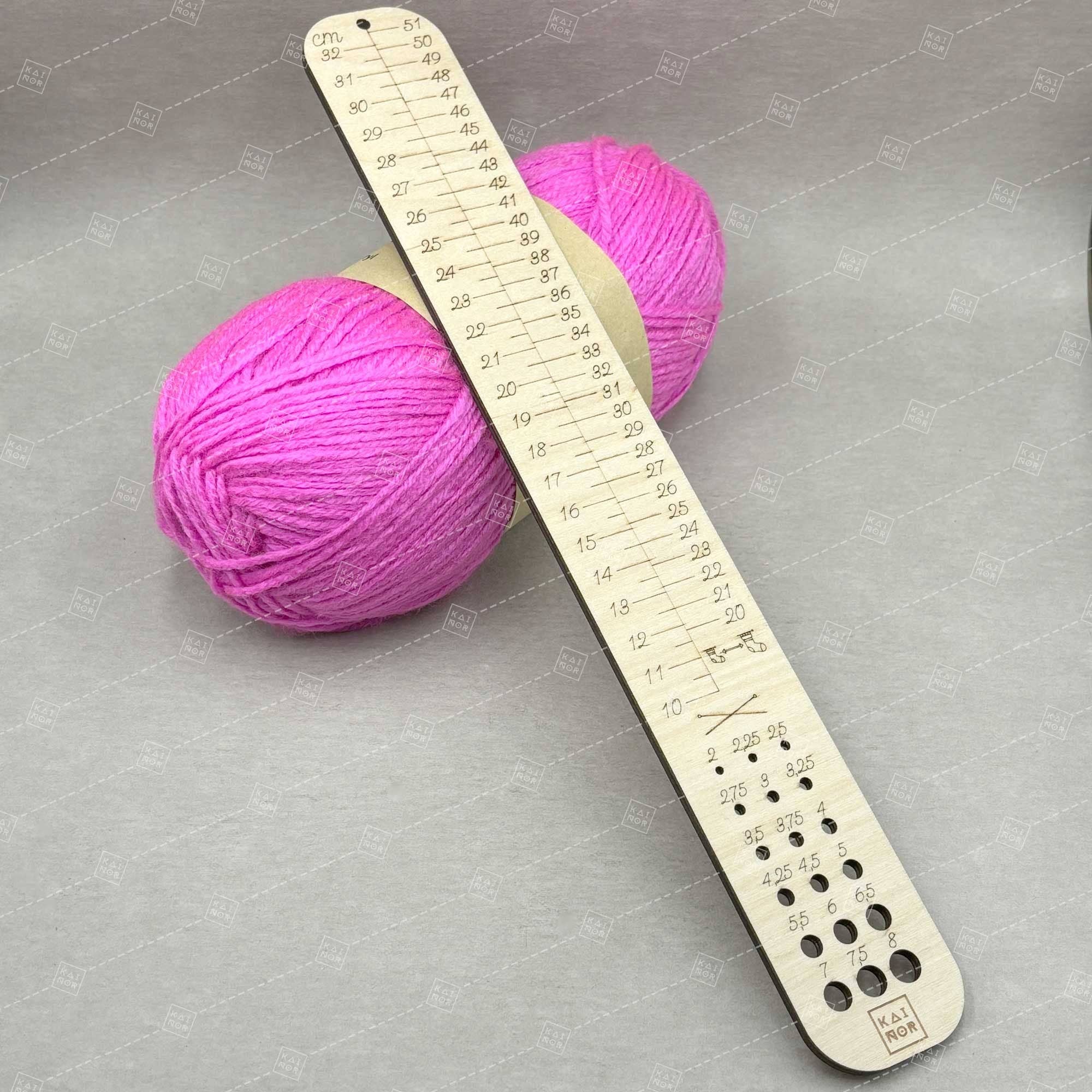 Kainor - Venta al por mayor Material para punto/ganchillo - Regla delgada para calcetines talla EU 20-51 con medidor de agujas1