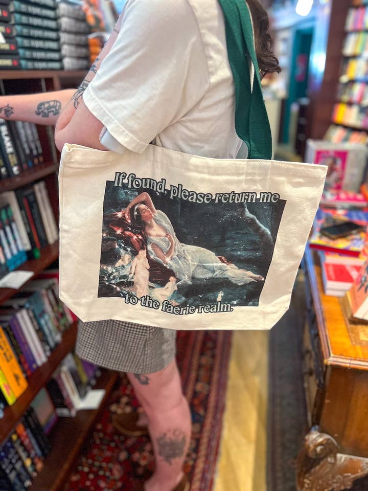 Retour au Royaume des Fées Sac Cabas Artistique Littéraire | Cabas pour la vente par Blissfully Bookish Company