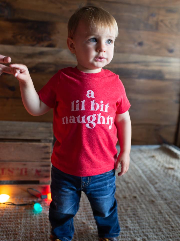 SOUTHERN FRIED DESIGN BARN - Wholesale Screen Printed T-Shirt - Kids - A Lil Bit Naughty - Toddler Shirt1