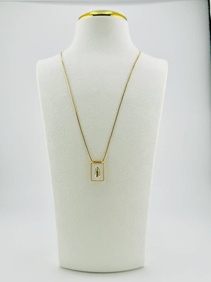 Lady of Guadalupe 18k gold filled necklace for wholesale by Bella Blu Designs