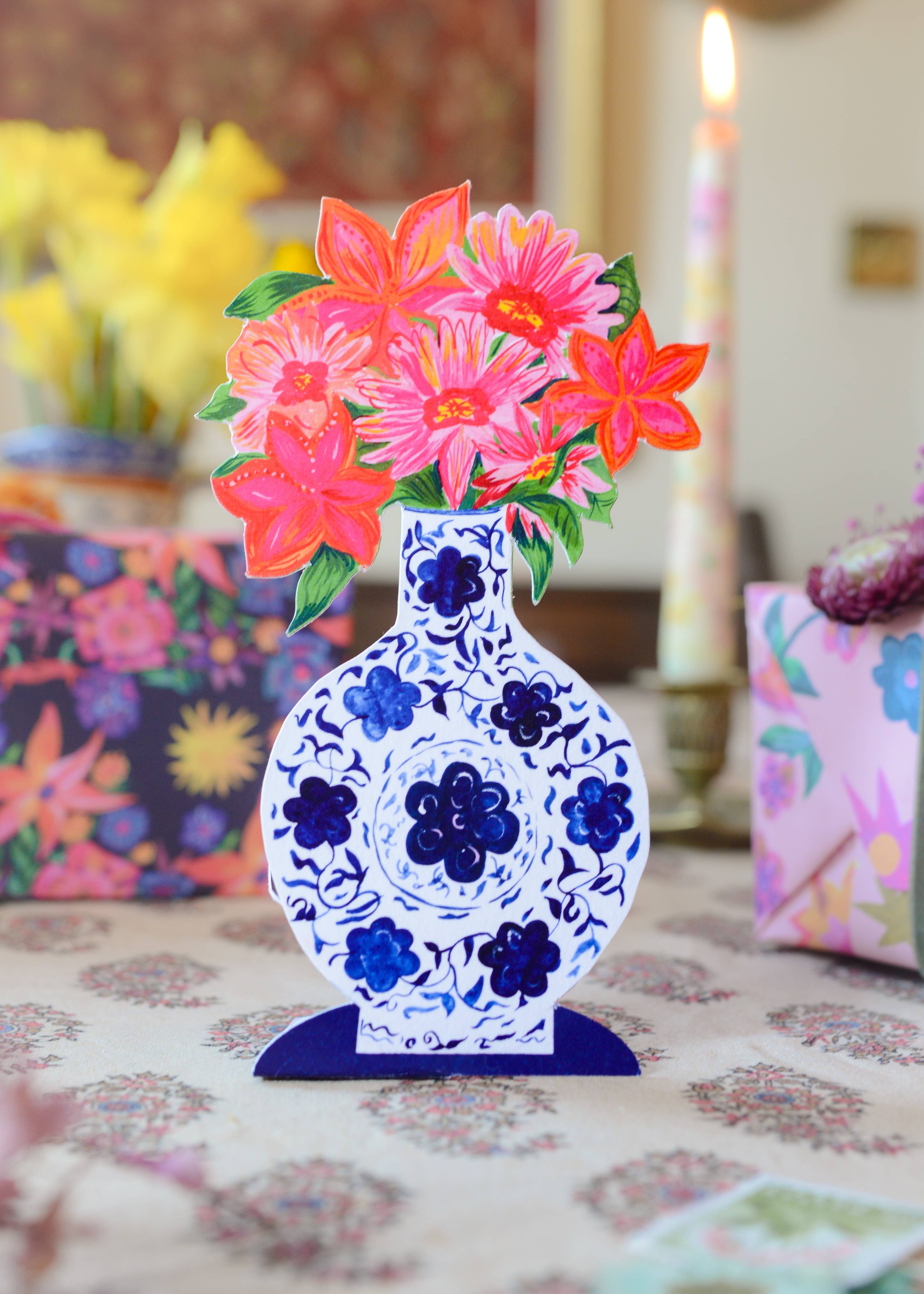 Hutch Cassidy (Greetings Cards and Paper Goods) – wholesale Everyday greeting card – 'Magical Pop Up Blue Vase' Greetings Card6