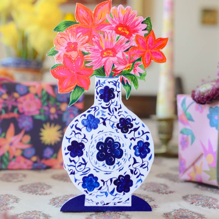 Hutch Cassidy (Greetings Cards and Paper Goods) - Wholesale Everyday Greeting Card - 'Magical Pop Up Blue Vase' Greetings Card6