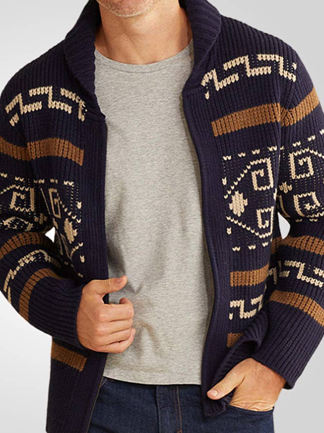 UNISHE – wholesale Cardigan – Men's – Men's Jacquard Knitting Cardigan ZK22407