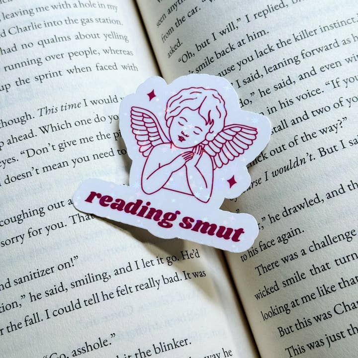Cosmic Paper Studio - Wholesale Sticker - Reading Smut Cherub Angel Sticker