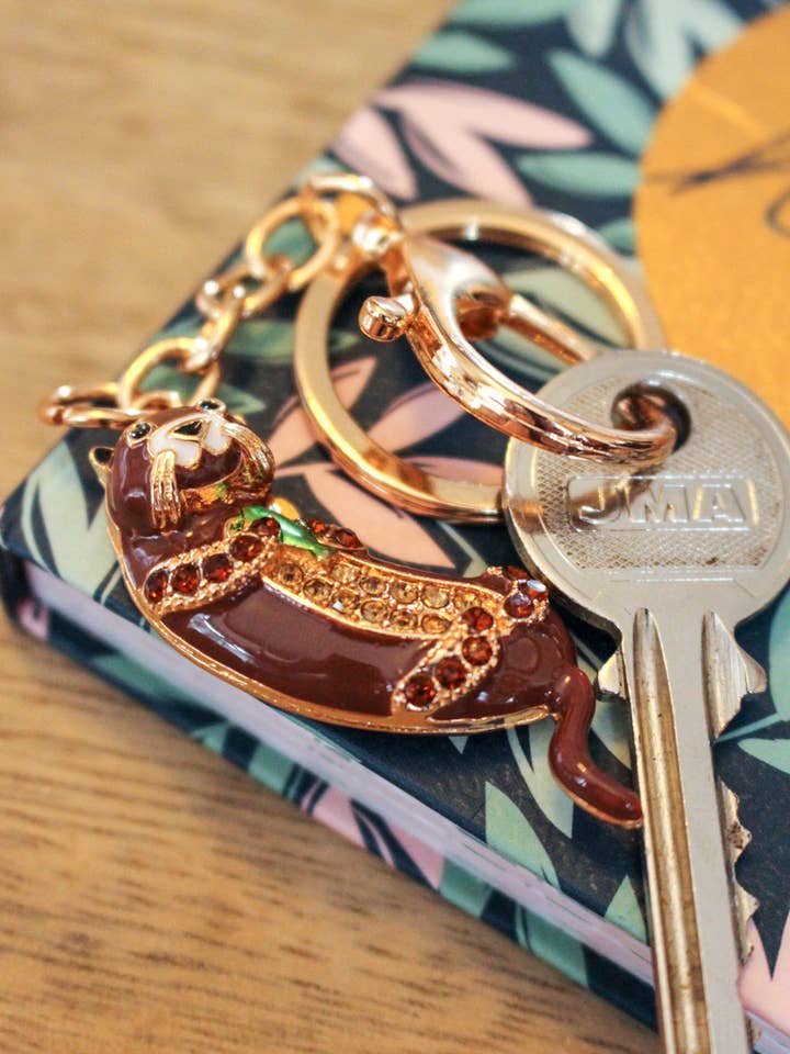 Otter Diamante Large Keyring for wholesale by Wildtouch