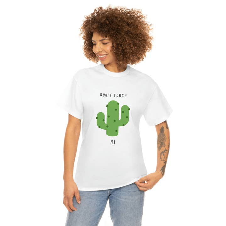 Não me toque em T-shirt gráfica impressa em cacto/Tee por atacado de GiftJunkie