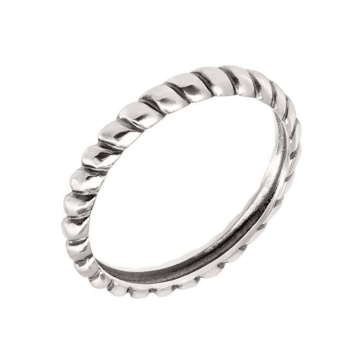Grey Silpada Belle Fleur Twisted Stacking Ring in Sterling Silver for wholesale on Faire