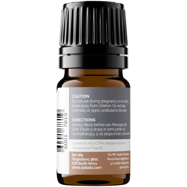 SOiL Organic Aromatherapy - Vente Huile essentielle - Huile essentielle de bois de santal biologique (Santalum Spicatum) 2,5 ml3