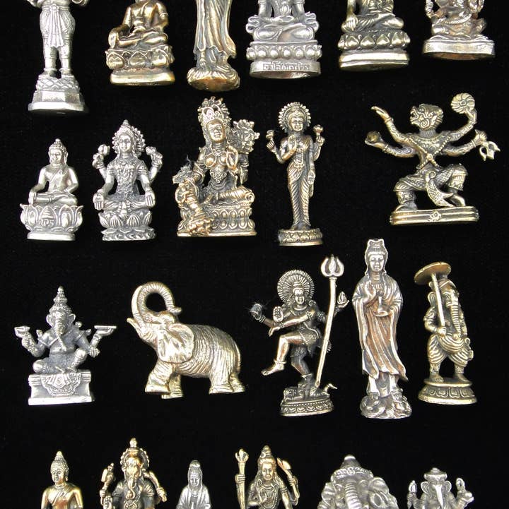 Tika - Wholesale Decorative Figurine - Brass Deity Small Statuette - 10 pc Assortment