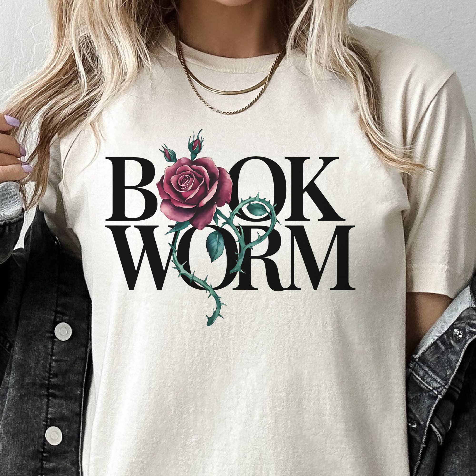 Par.tees by Party On! - Wholesale T-Shirt (Graphic) - Unisex - Book Worm Bookworm Reading Reader Coffee Rose Graphic Tee2