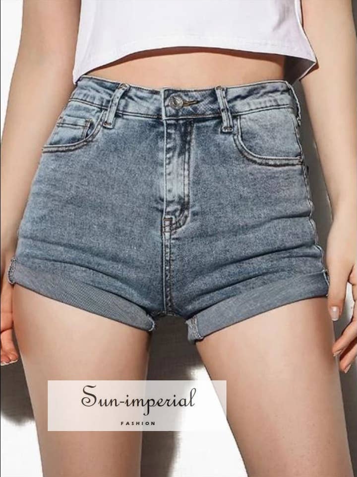 Damen Tall Riot High Rise Denim-Shorts Hochwertige Jeans für den Großhandel von Sun Imperial