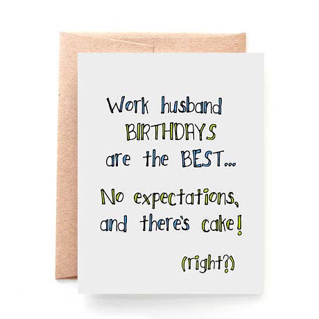 Work Husband Birthday Card for wholesale by Yellow Daisy Paper Co.