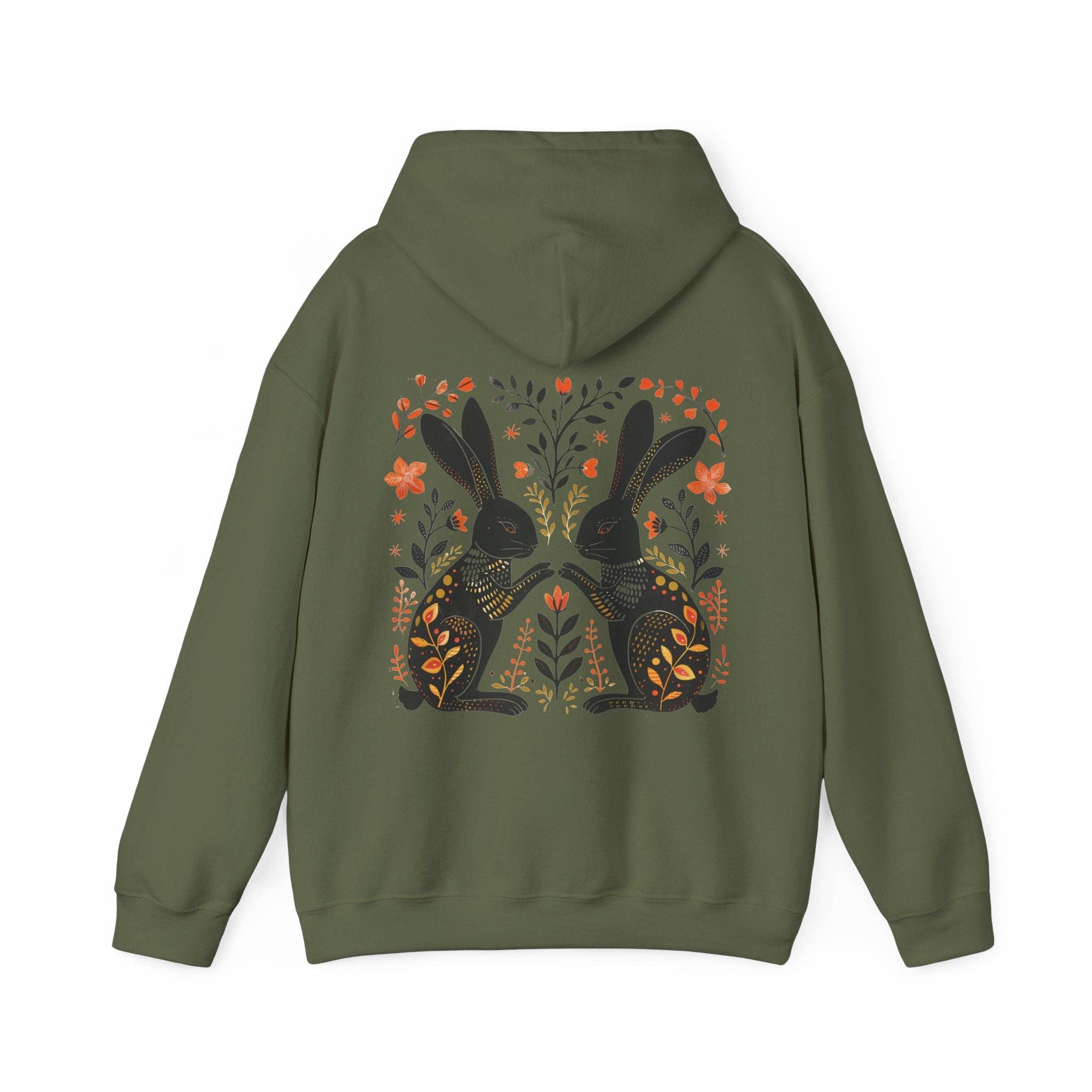 Sisterly Gifts Shop – wholesale Hoodie – Unisex – Folk Art Bunny Hoodie | Cottage Core | Nature Hoodie3