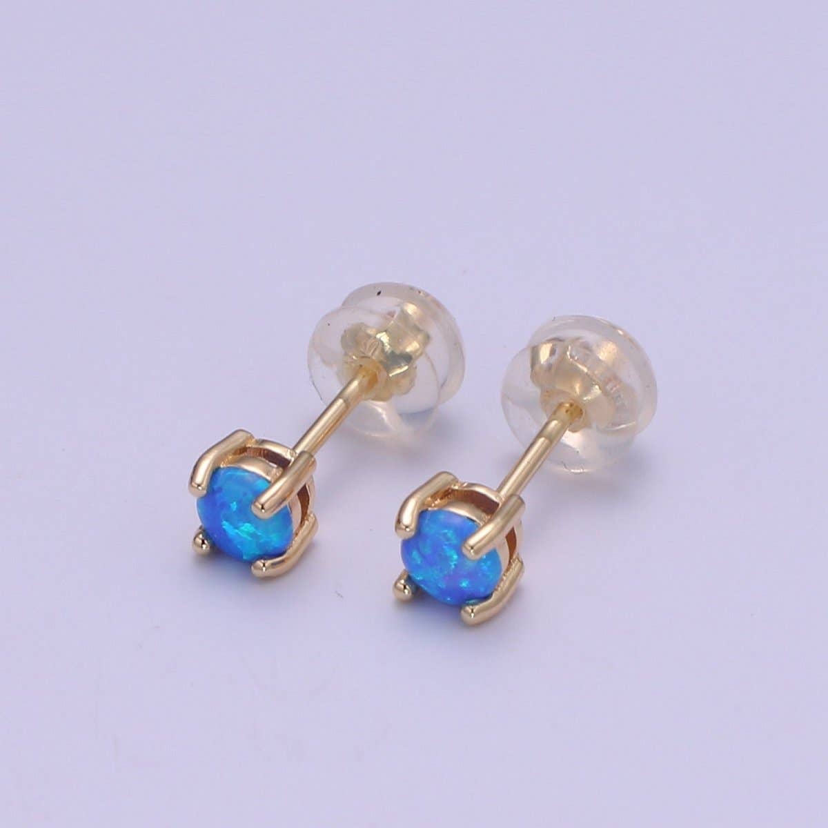 Aim Eternal - Vente Clous d'oreille - Boucles d'oreilles clous minimalistes en opale, en or rempli 18k, opale rose bleue blanche, bijoux cercle point minuscule, boucles d'oreilles délicates pour cadeau P-073~P-0750