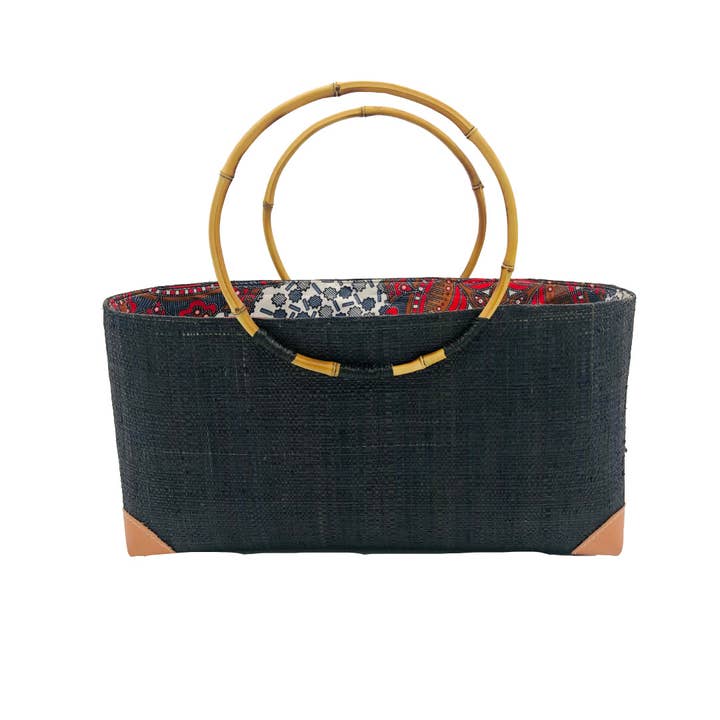 Shebobo - Wholesale Beach Bag - Bebe Straw Handbag with Bamboo Handles