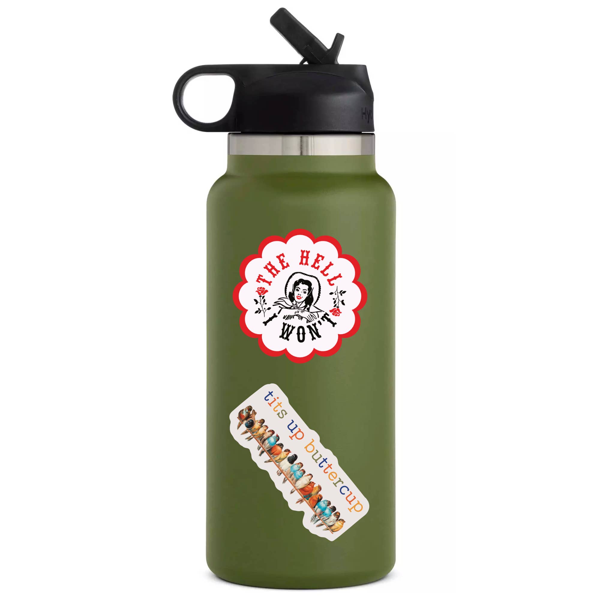 Juju and Moxie - Vente Autocollant - Autocollant en vinyle de haute qualité avec jeu de mots drôle "Oiseau Vintage Tits Up".2